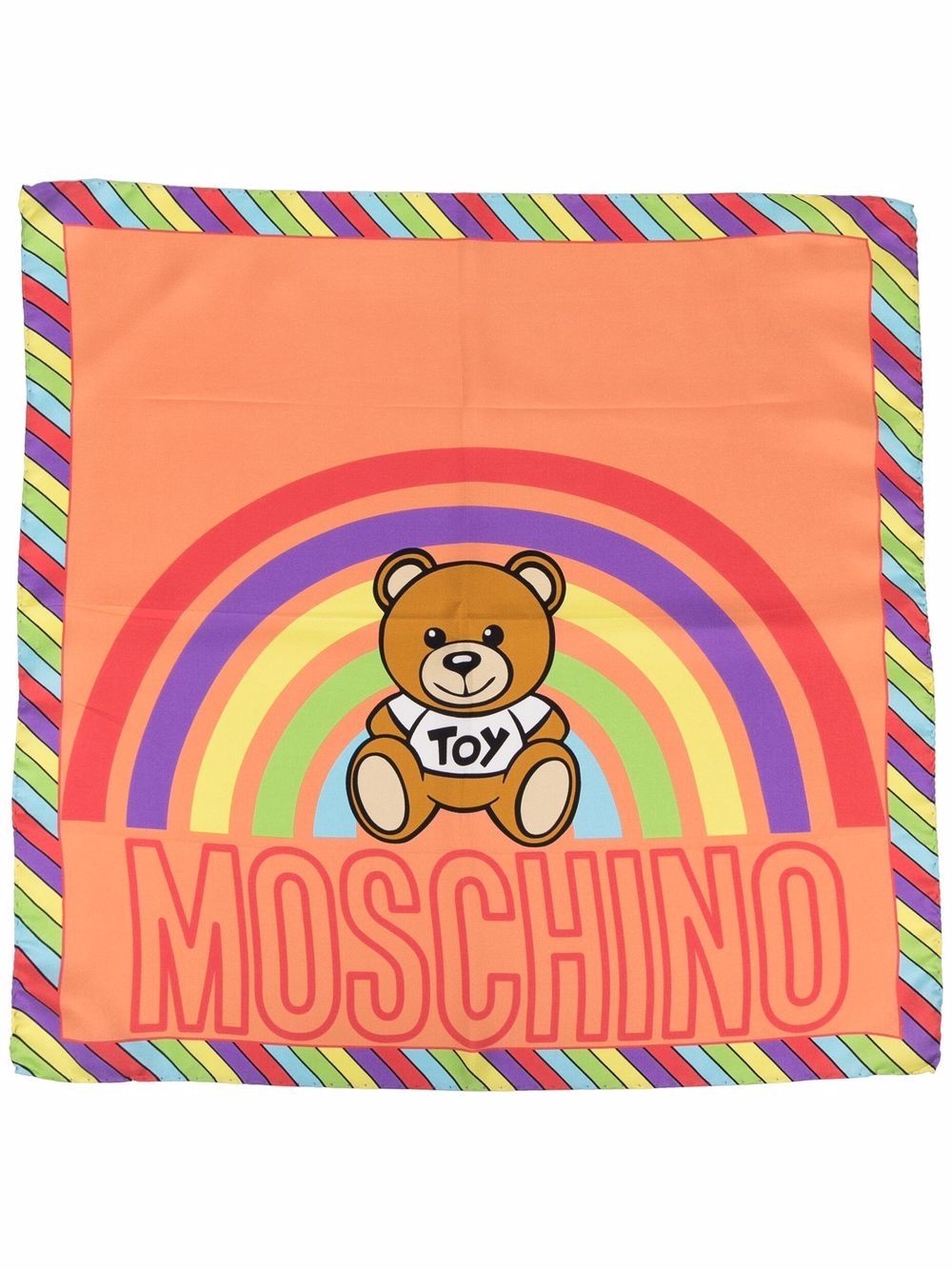 фото Moschino шелковый платок с принтом teddy bear