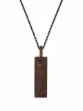 Parts of Four plate-pendant necklace - Brown