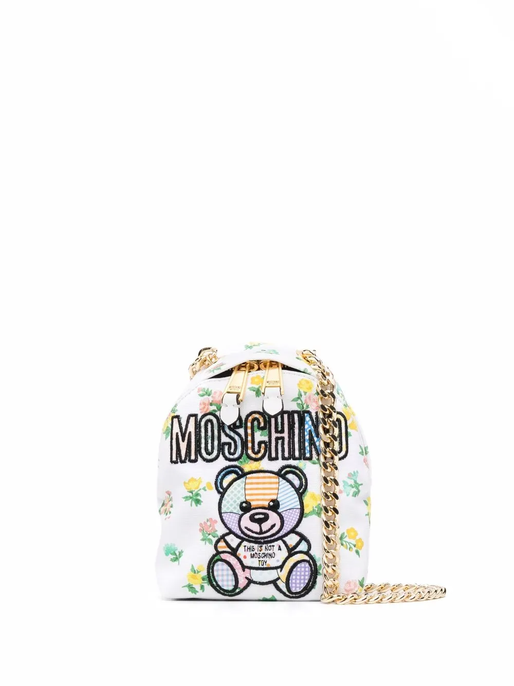 

Moschino bolsa mini con parche del logo - Blanco