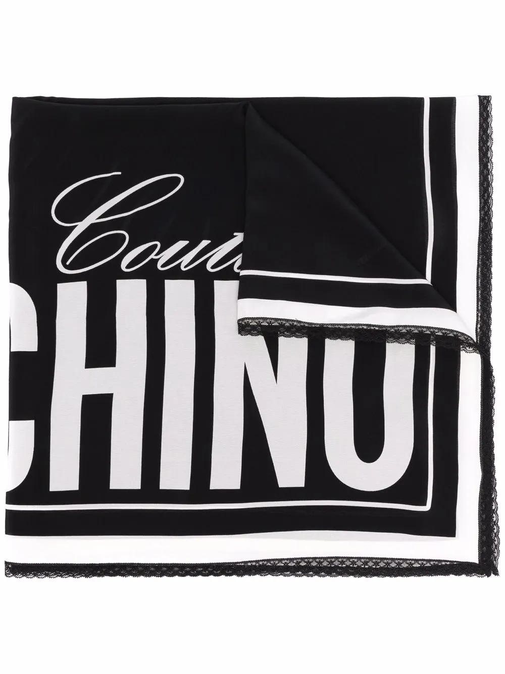 

Moschino logo print scarf - Black