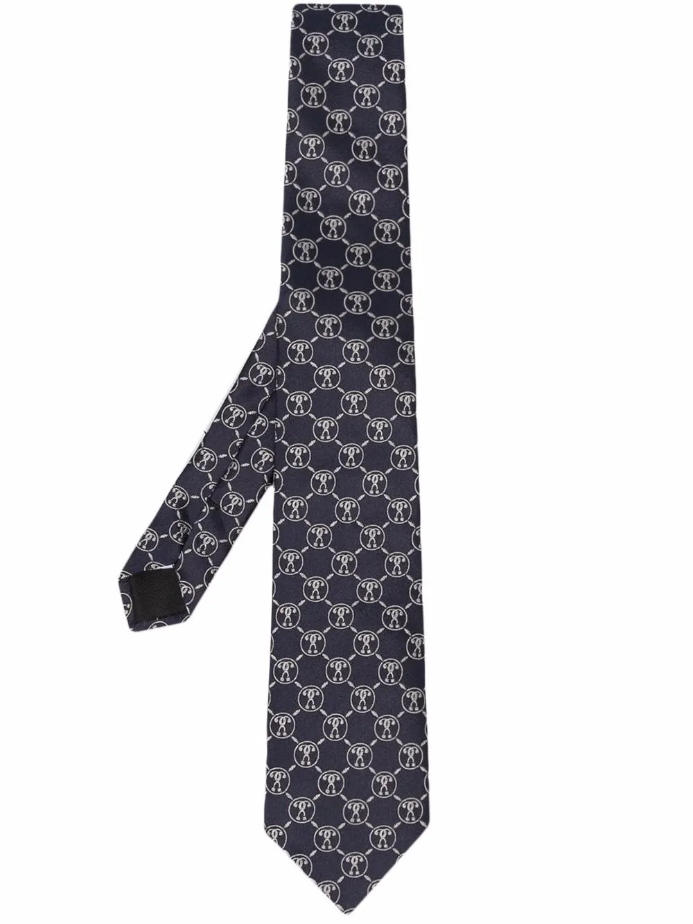 

Moschino monogram-print silk tie - Blue