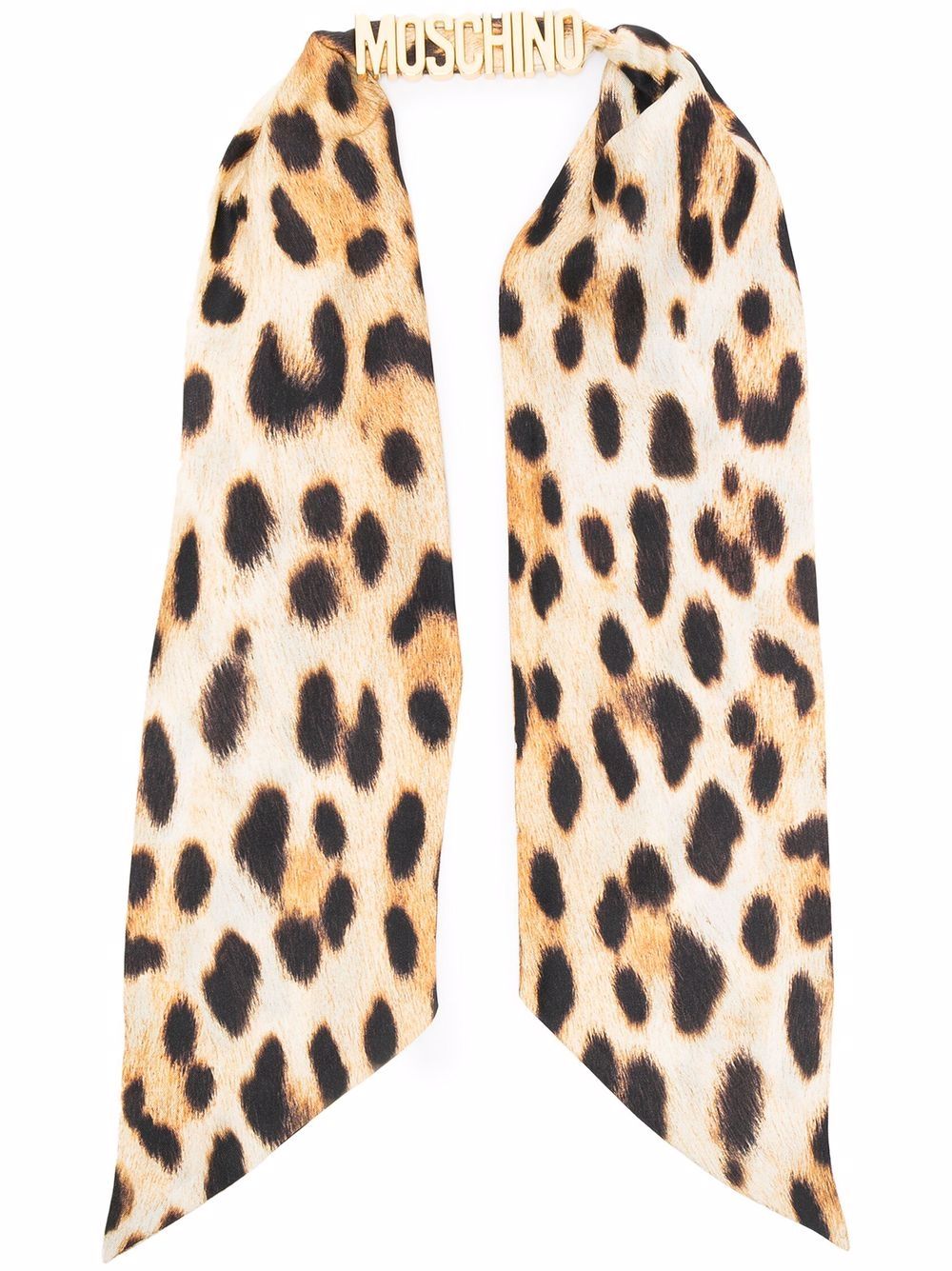 фото Moschino платок с леопардовым принтом и логотипом