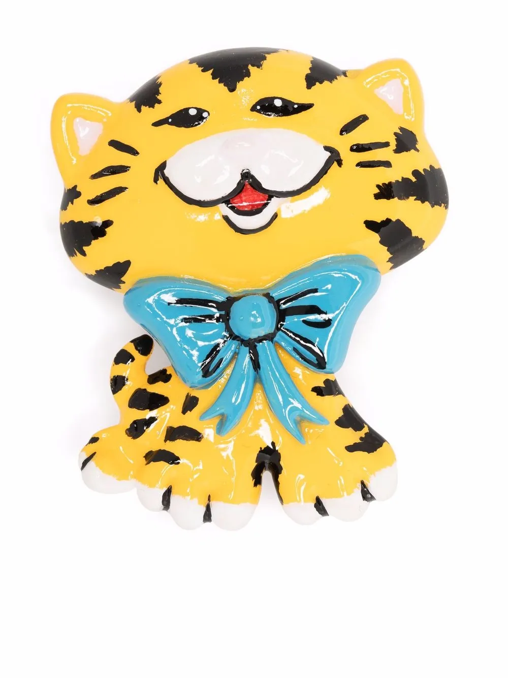 

Moschino cat-shape brooch - Yellow