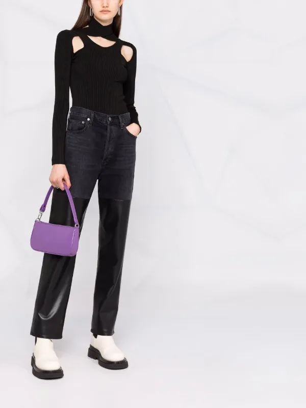 BY FAR Rachel Grained Leather Tote Bag 