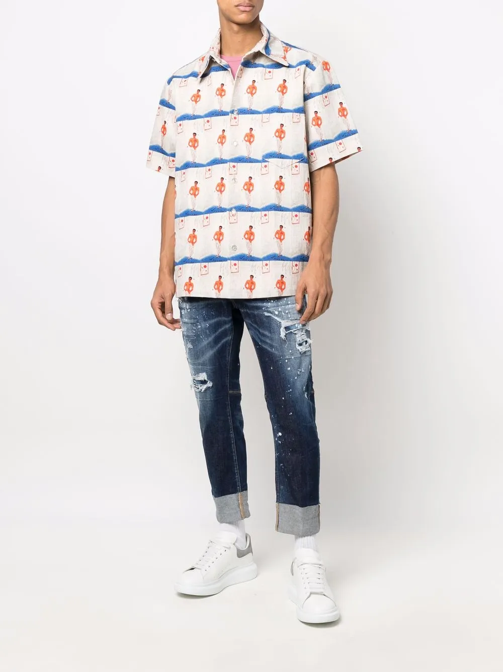 фото Dsquared2 джинсы скинни с эффектом потертости