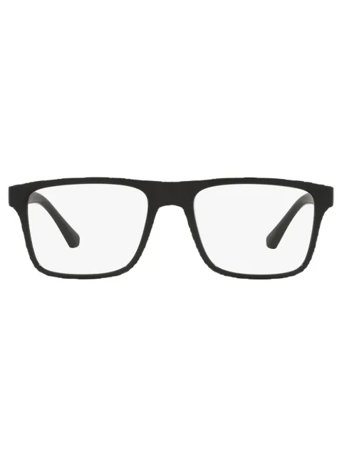 Emporio Armani embossed logo-arm square glasses
