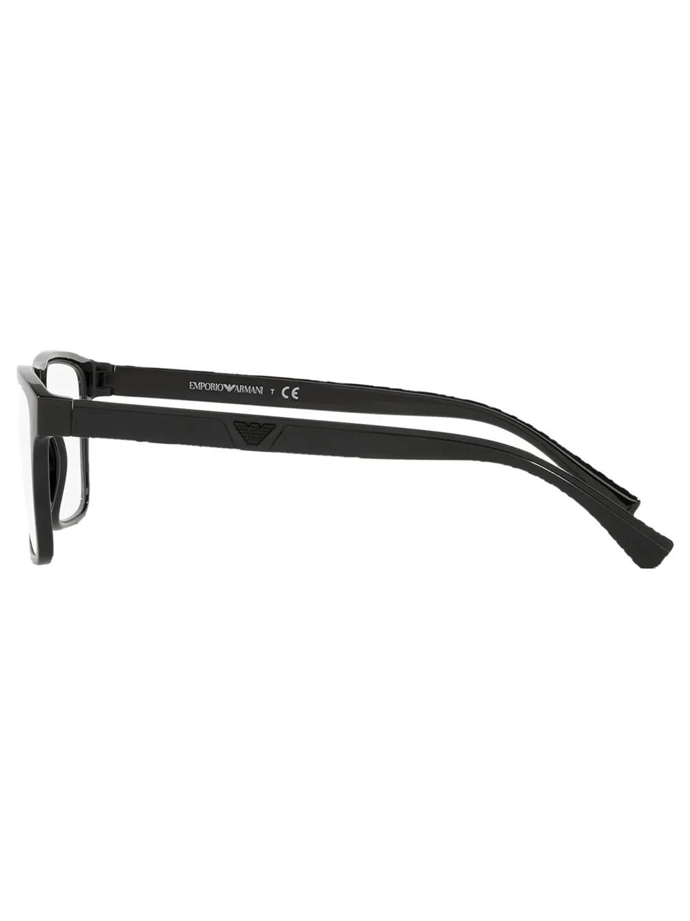 EMPORIO ARMANI EMBOSSED LOGO-ARM SQUARE GLASSES