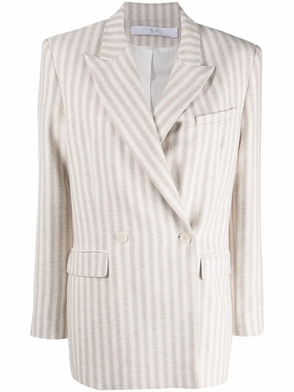 

IRO stripe-print double-breasted jacket - Neutrals