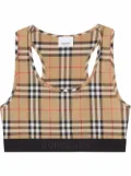 Burberry Vintage Check-print sports bra - Neutrals