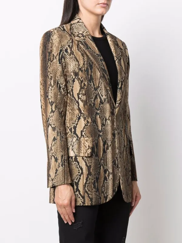 snakeskin print blazer