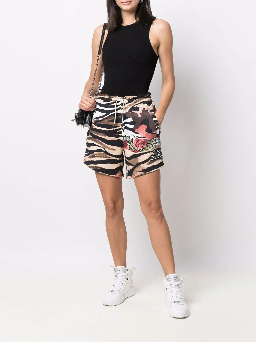 Just Cavalli Shorts met tijgerprint - Beige