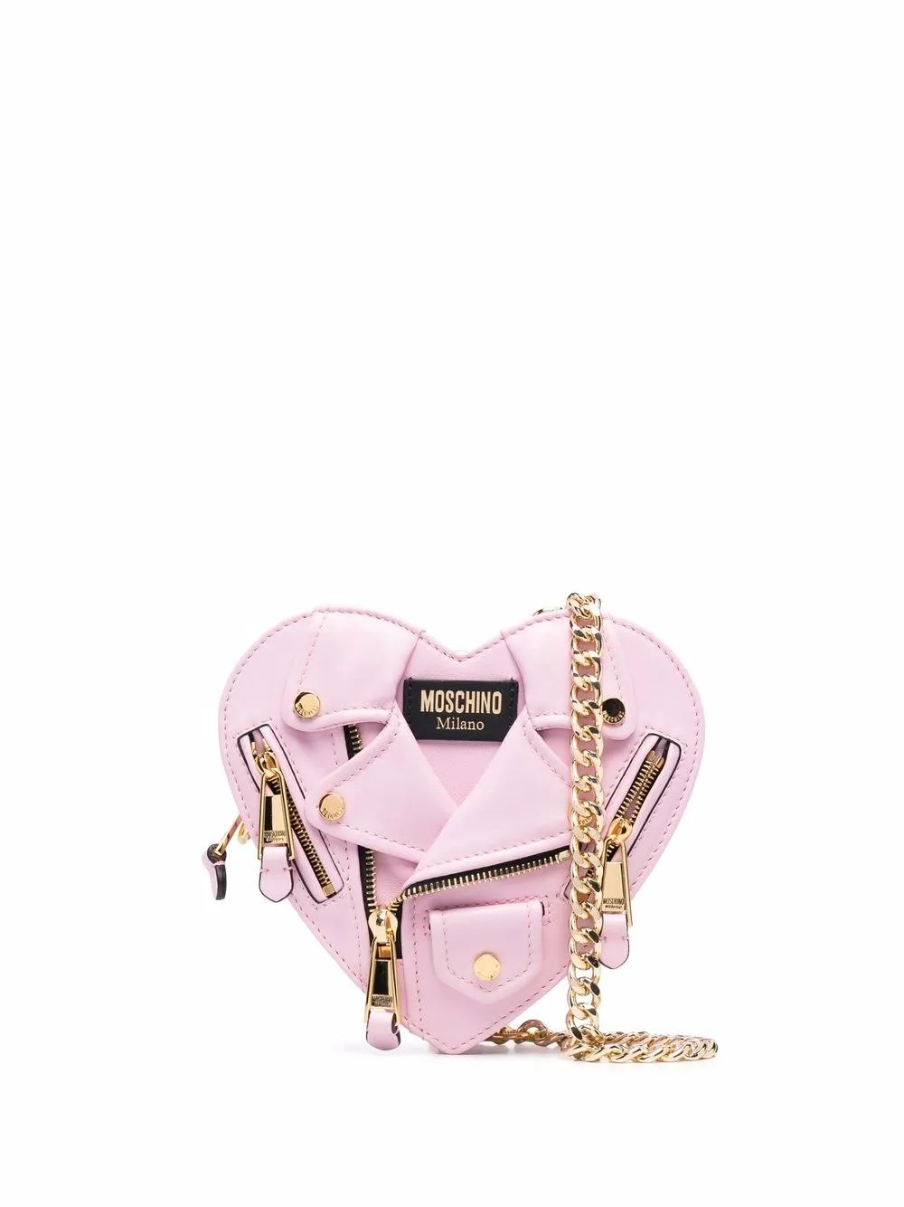 

Moschino bolsa mini con cierre y logo - Rosado