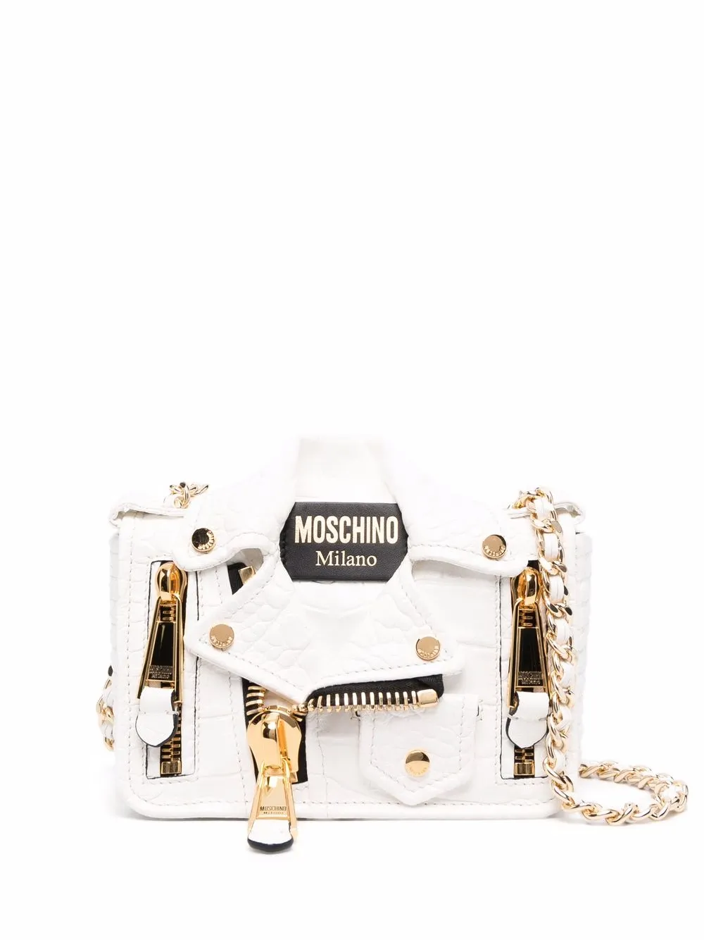 biker-style shoulder bag
