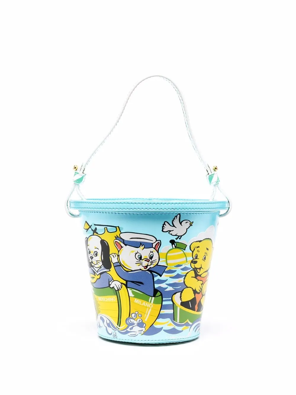 

Moschino graphic-print bucket bag - Blue