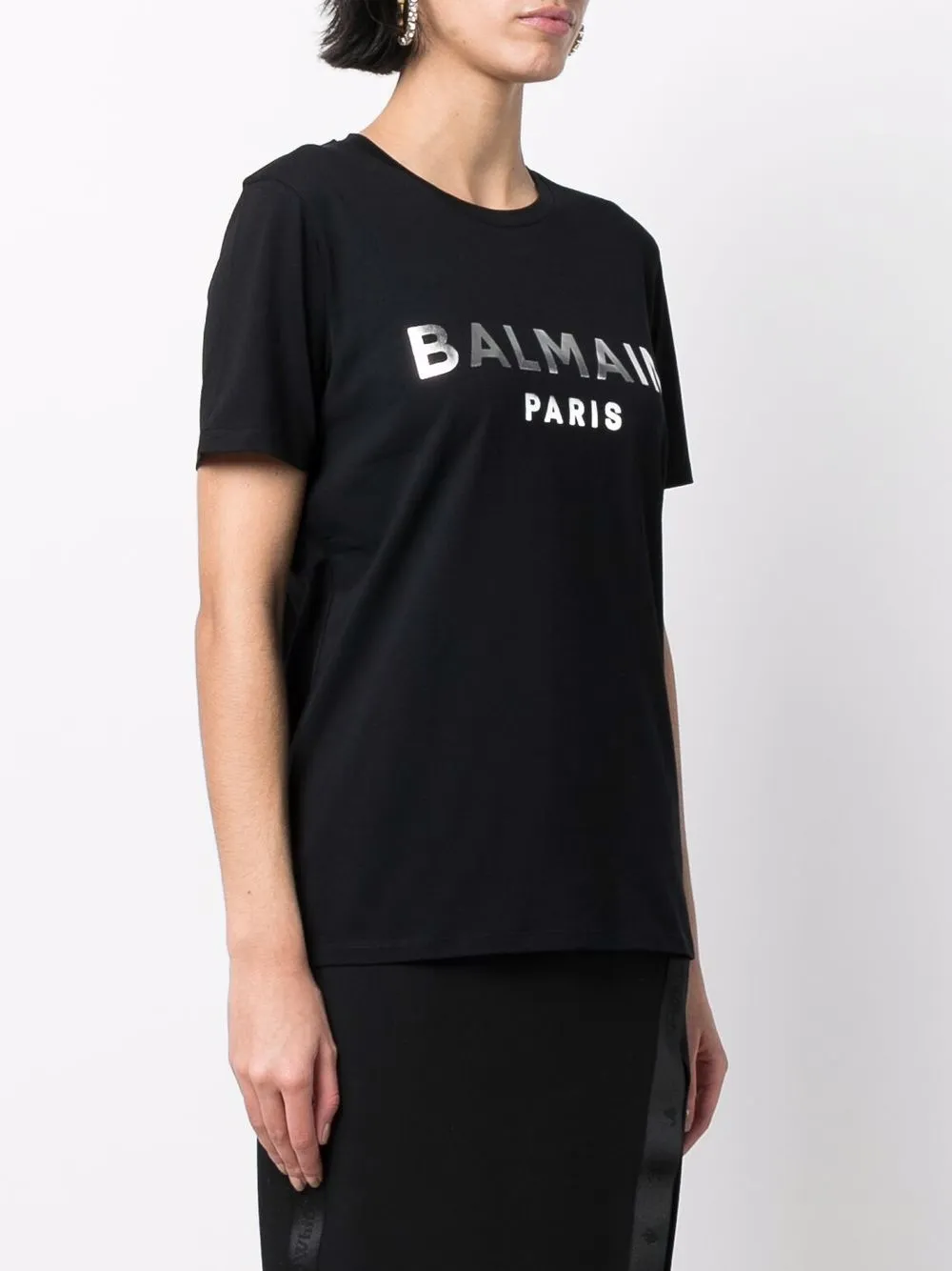 фото Balmain футболка с логотипом металлик