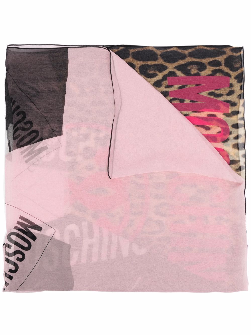 фото Moschino шарф с леопардовым принтом и логотипом