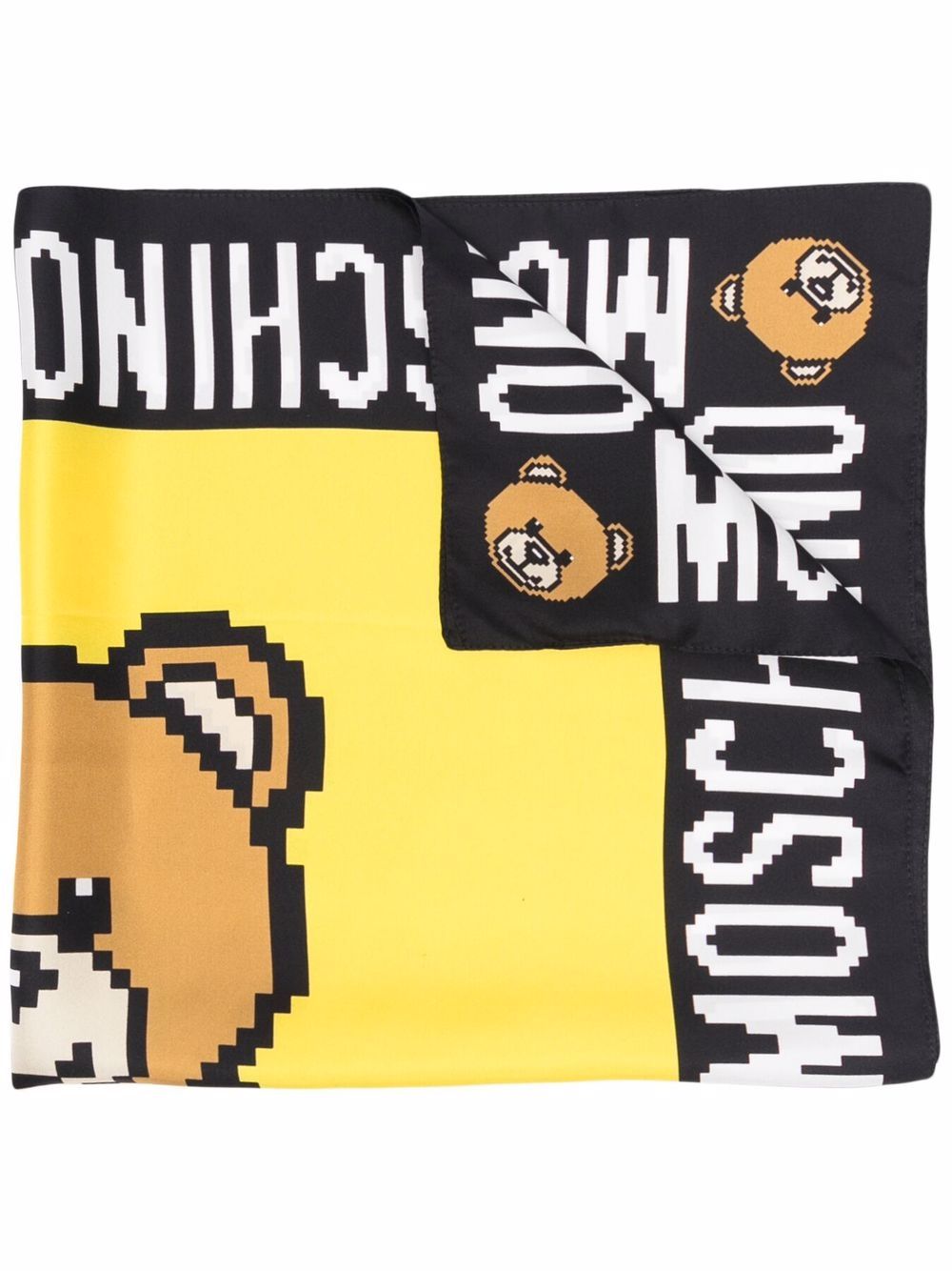 фото Moschino шелковый платок с принтом teddy bear