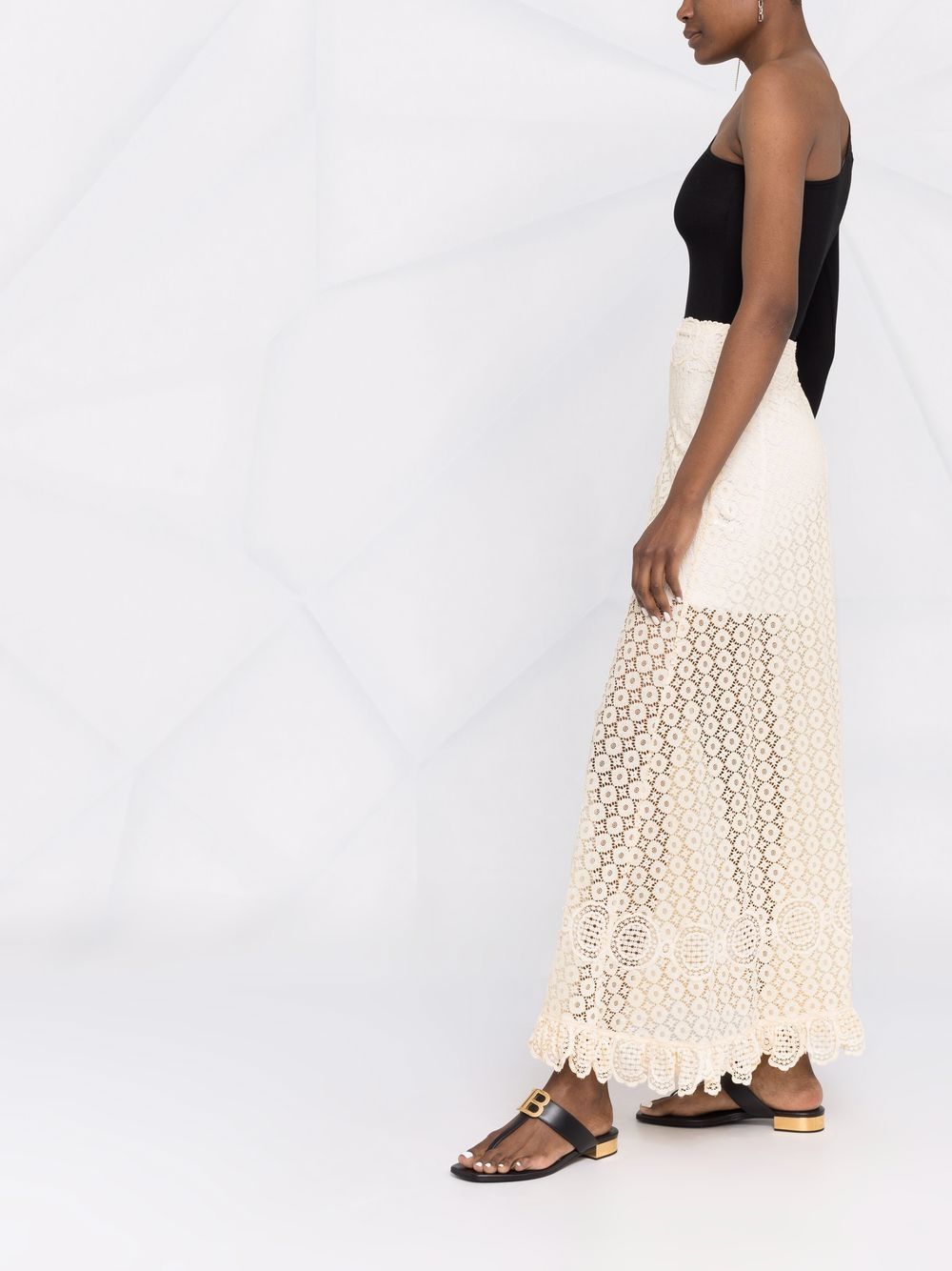 Rabanne lace-overlay maxi skirt Women