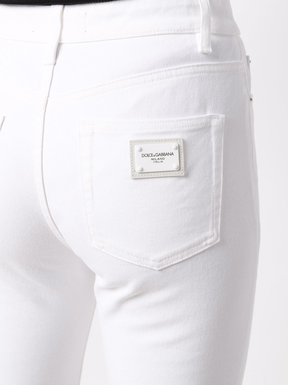 Shop Dolce & Gabbana Low-rise Skinny Trousers In White