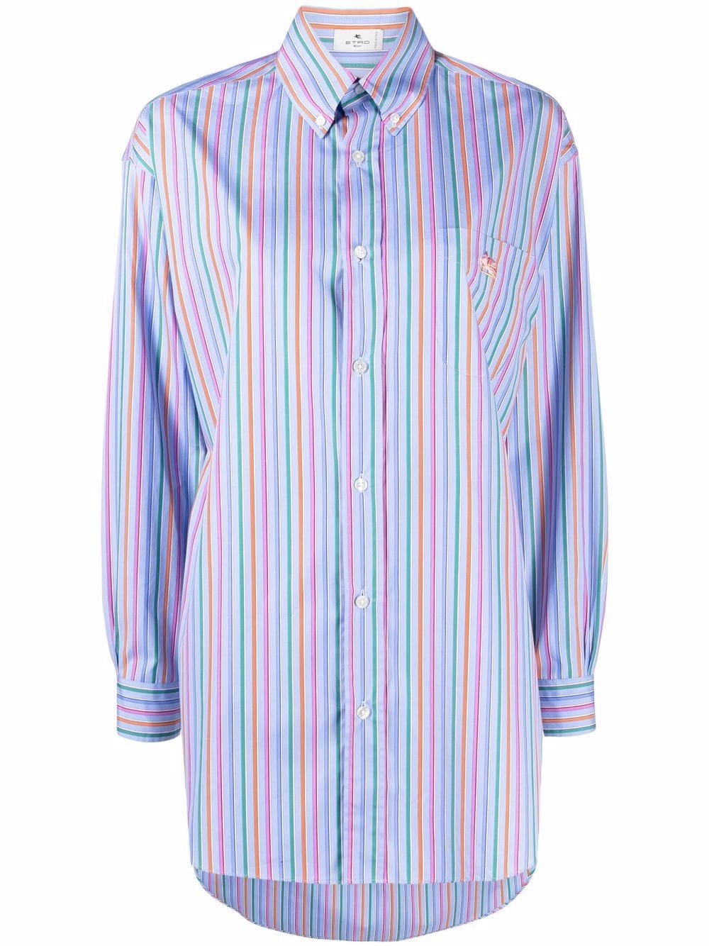 Image 1 of ETRO Pegaso-embroidered striped shirt