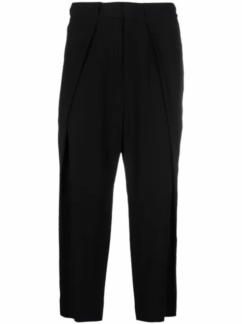 Balmain side folded crepe cropped trousers