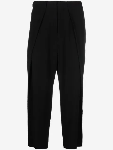 Balmain side folded crepe cropped trousers
