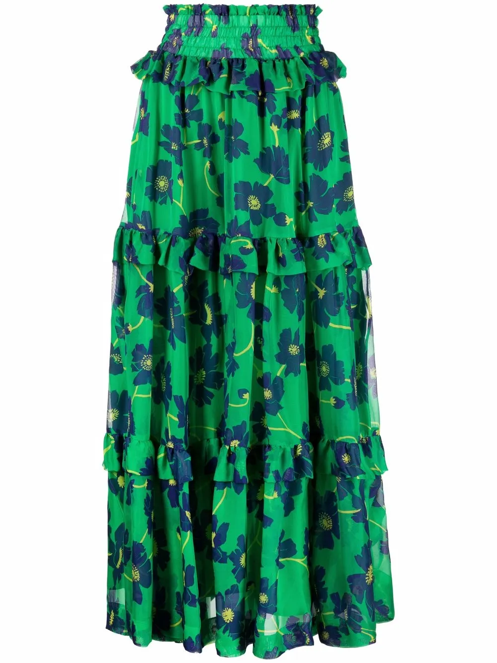 

P.A.R.O.S.H. falda larga con estampado floral - Verde