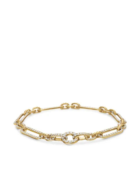 David Yurman 18kt yellow gold Lexington chain diamond bracelet (6.5mm)