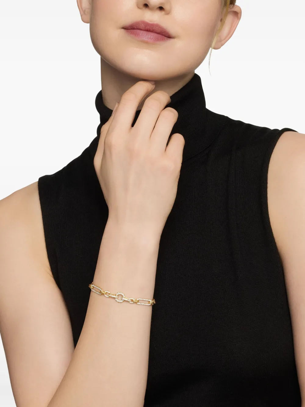 David Yurman 18kt yellow gold Lexington chain diamond bracelet (6.5mm) | Image 2