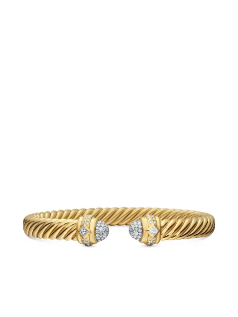David Yurman 18kt yellow gold Renaissance Oval Cablespira diamond bracelet (7mm)