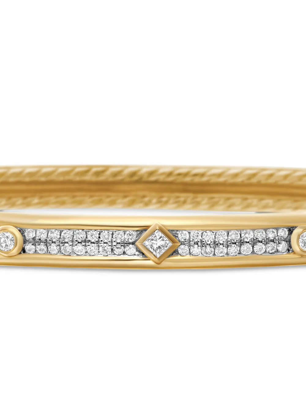 18k Yellow Gold Modern Renaissance Diamond Bangle