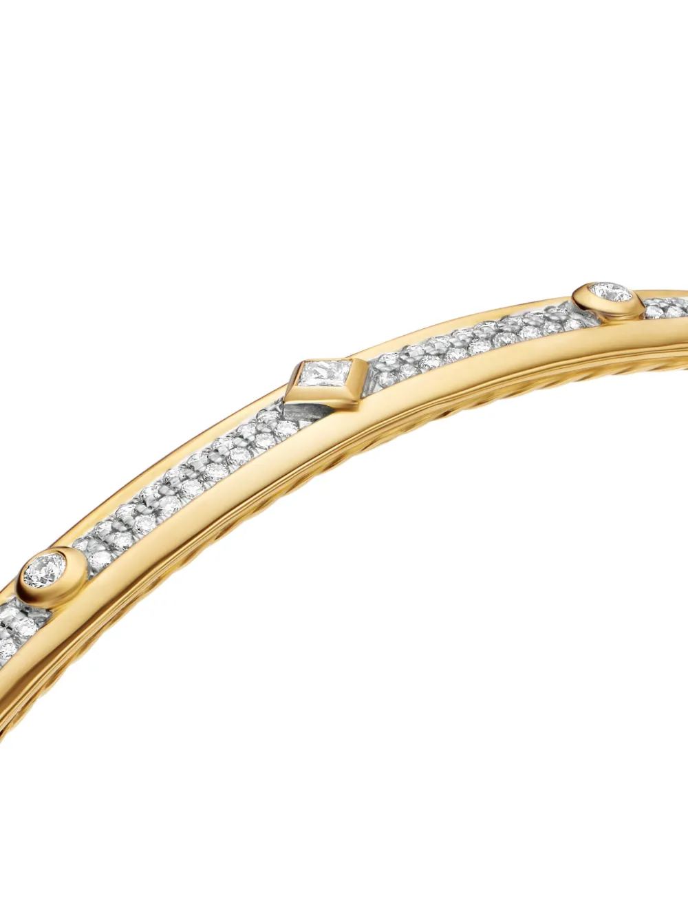18k Yellow Gold Modern Renaissance Diamond Bangle