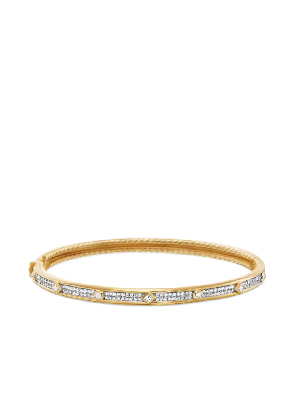 18k Yellow Gold Modern Renaissance Diamond Bangle