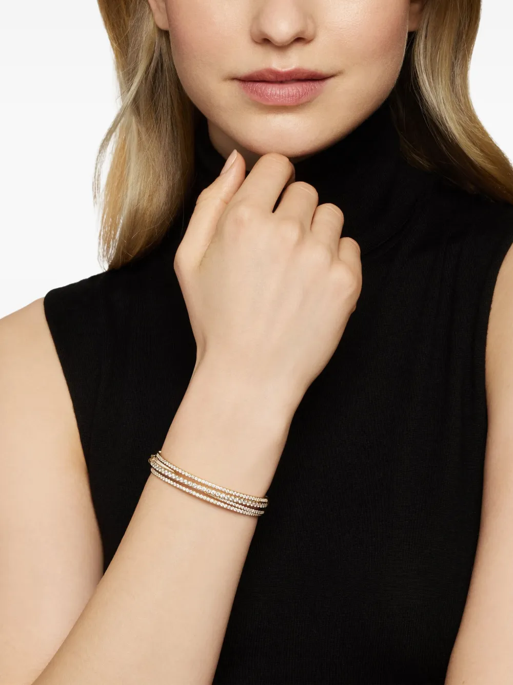 David Yurman pulsera Crossover en oro amarillo de 18kt con diamantes de 11mm | Image 2