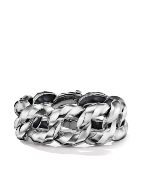 David Yurman recycled silver Cable Edge curb chain bracelet 
