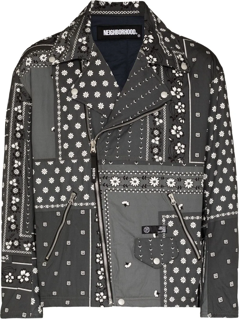 Image 1 of Neighborhood bandana-print biker jacket