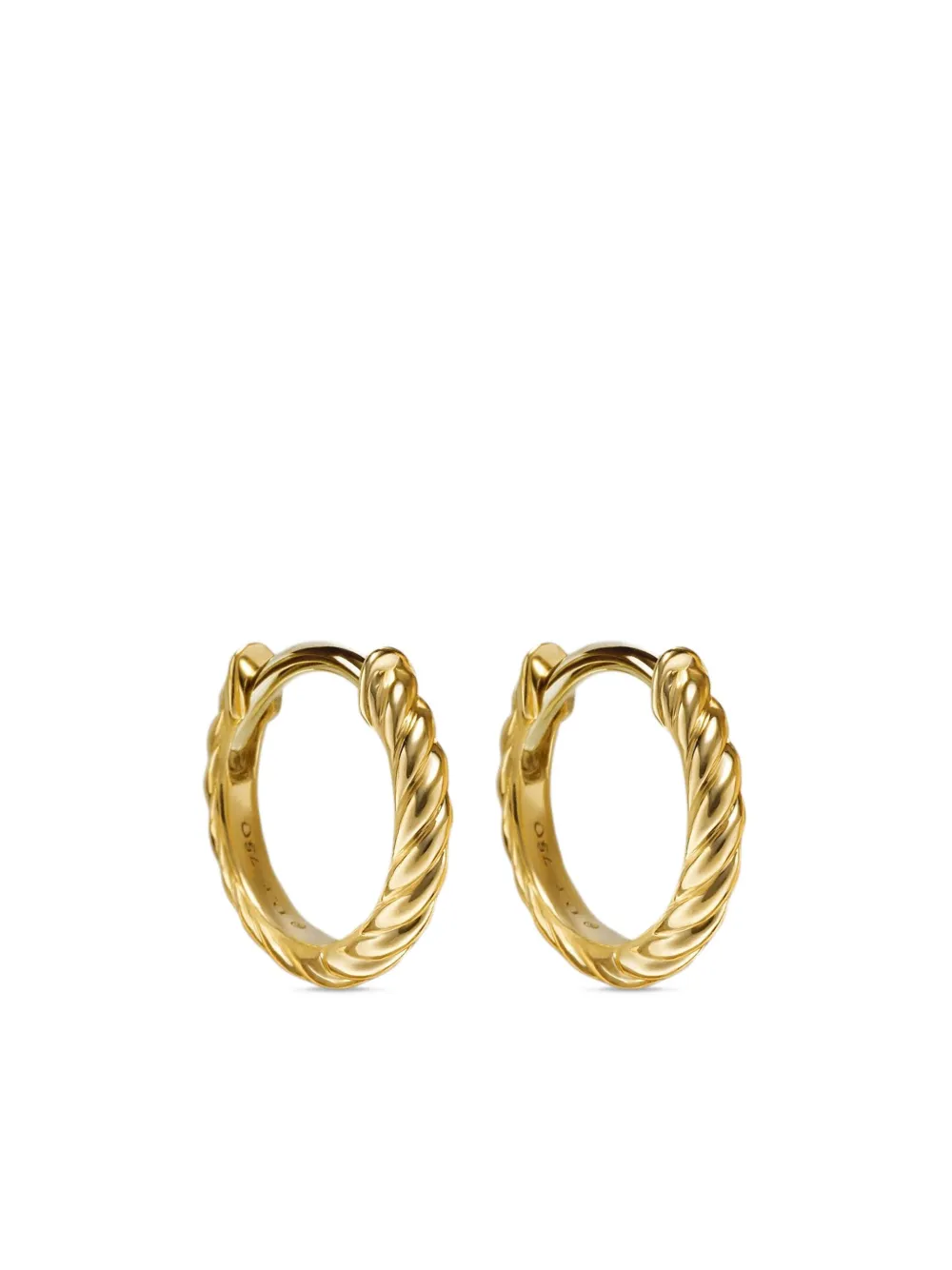 David Yurman 18kt yellow gold Sculpted Cable Micro huggie hoop earrings (10.7mm) | Gold | Image 1