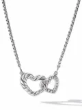 David Yurman sterling silver Cable Collectibles Interlocking Heart diamond necklace (16.4mm)