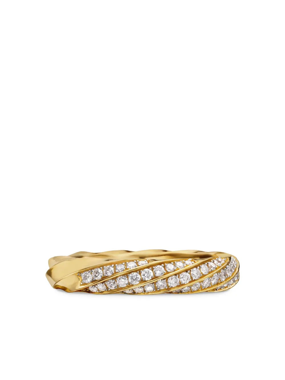 David Yurman 18kt recycled gold Cable Edge diamond band ring (4mm) | Gold | Image 1