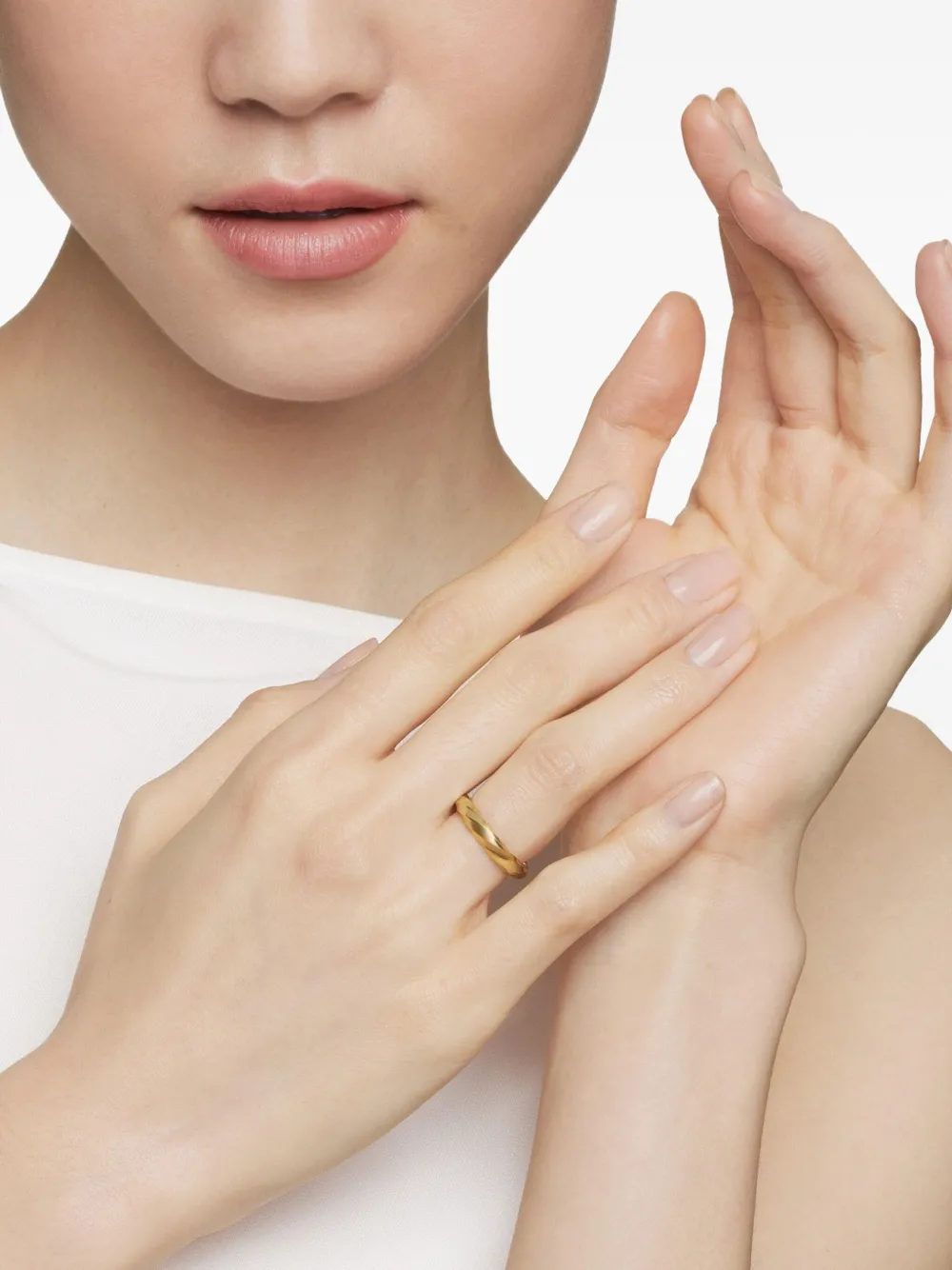 David Yurman 18kt recycled gold Cable Edge band ring (4mm) | Image 2