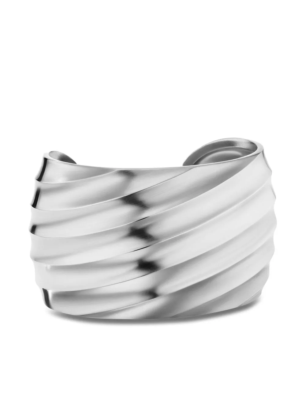 Shop David Yurman 41mm Cable Edge Cuff Bracelet In Silver