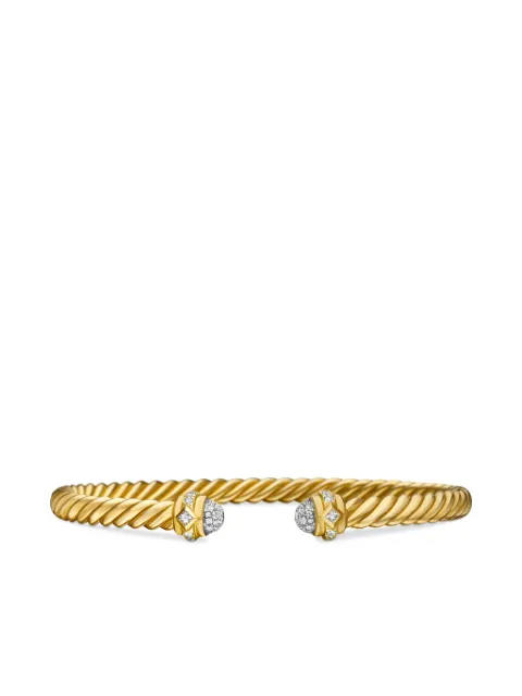 David Yurman 18kt yellow gold Renaissance Oval Cablespira diamond bracelet (4.5mm)
