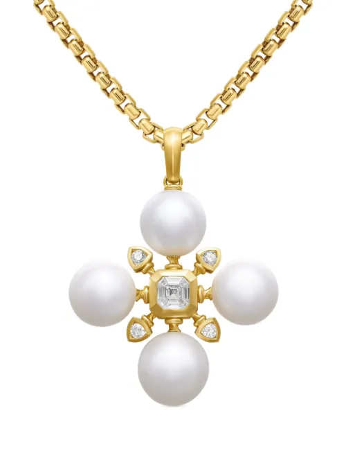 Pendentif Renaissance en 18ct pavé de diamants et de perles (37,5 mm) - David Yurman - Modalova