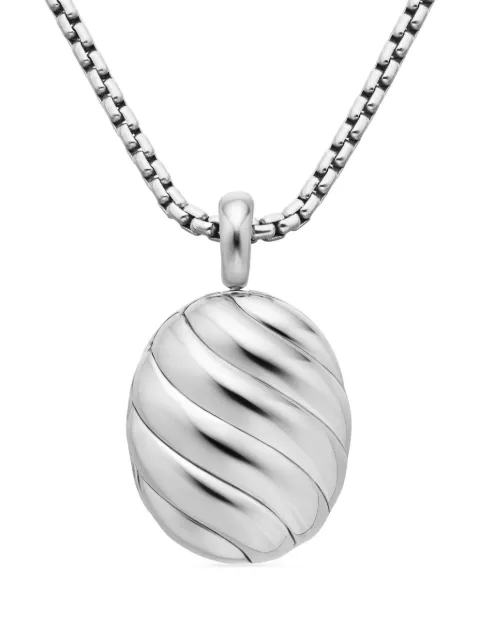 David Yurman sterling silver Sculpted Cable locket (37mm)