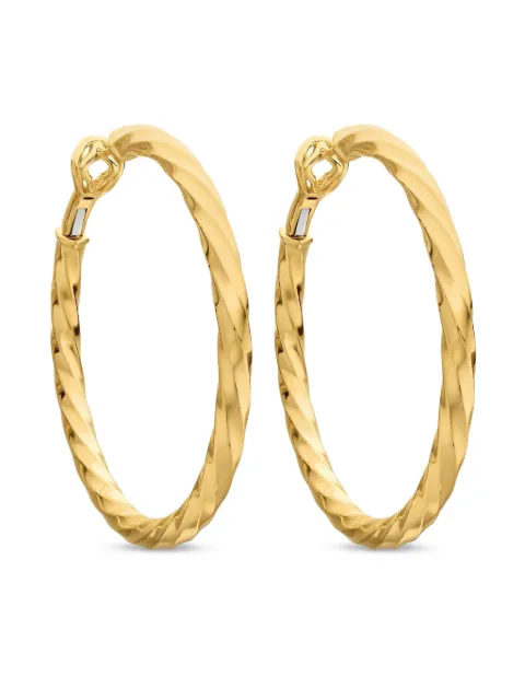David Yurman 18kt Cable Edge Gelbgoldcreolen