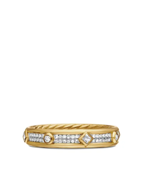 David Yurman 18kt yellow gold Modern Renaissance diamond ring (4mm)