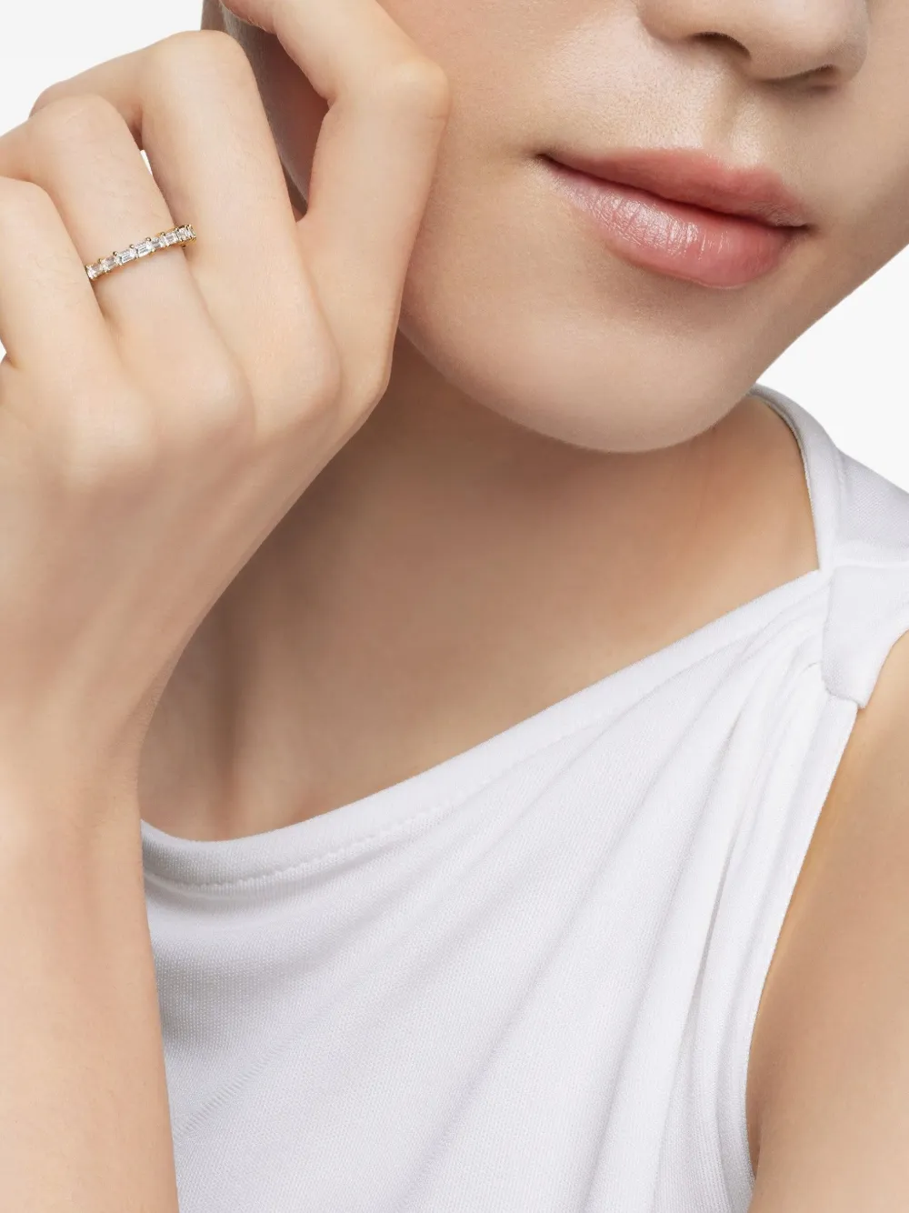 David Yurman 18K黄金 DY Eden Partway 钻石指环戒指（2毫米） | Image 2
