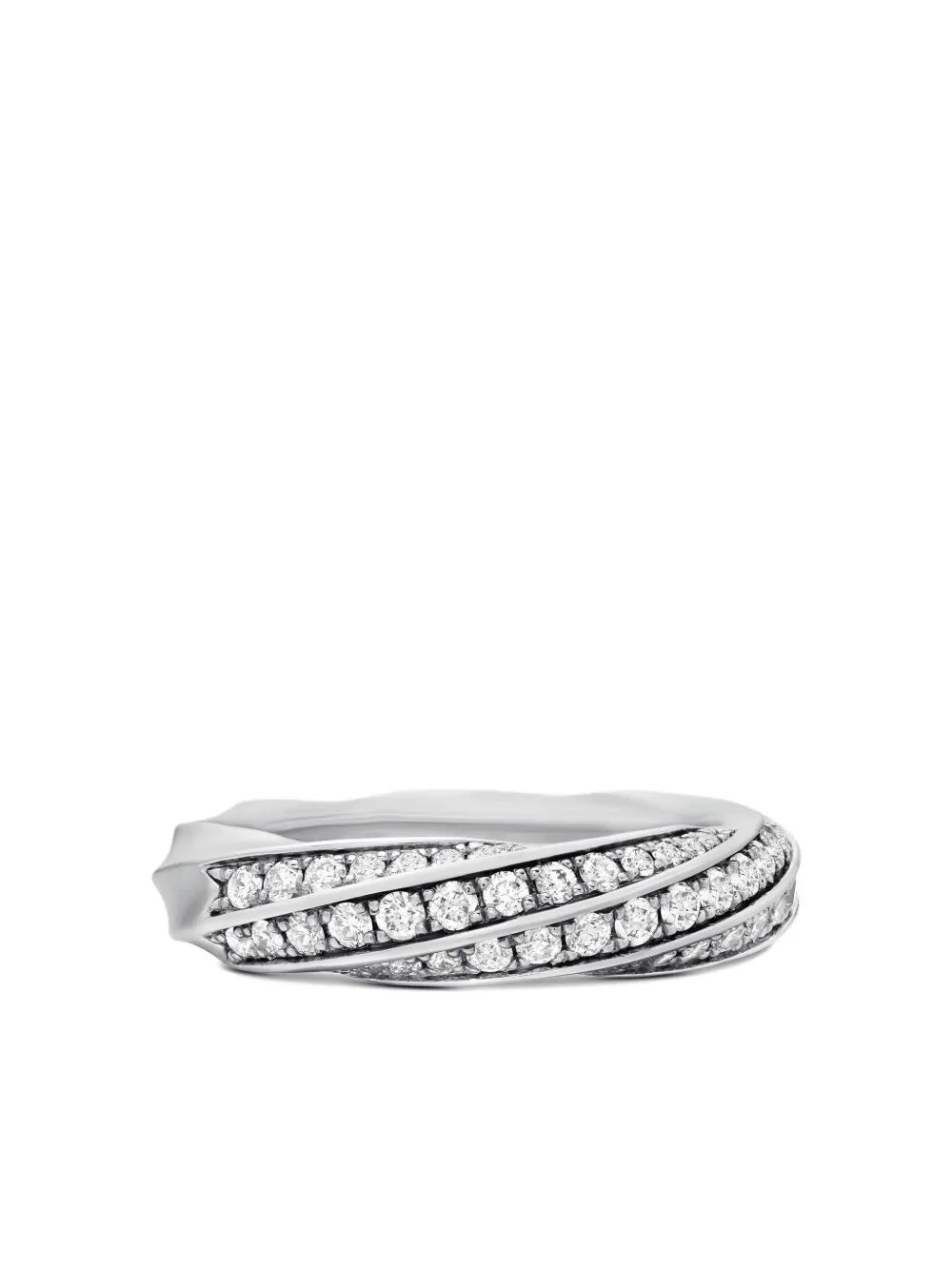 David Yurman Cable Edge ダイヤモンド リング - シルバートーン David Yurman Cable Edge ダイヤモンド リング - シルバートーン