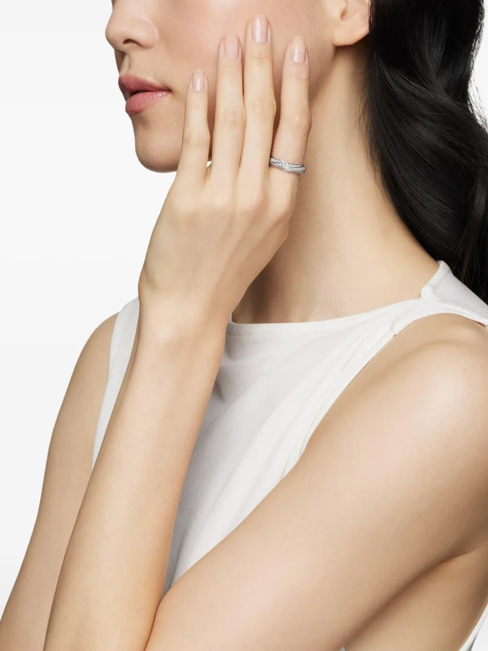 David Yurman anillo Cable Edge en plata de ley con diamantes | Image 2
