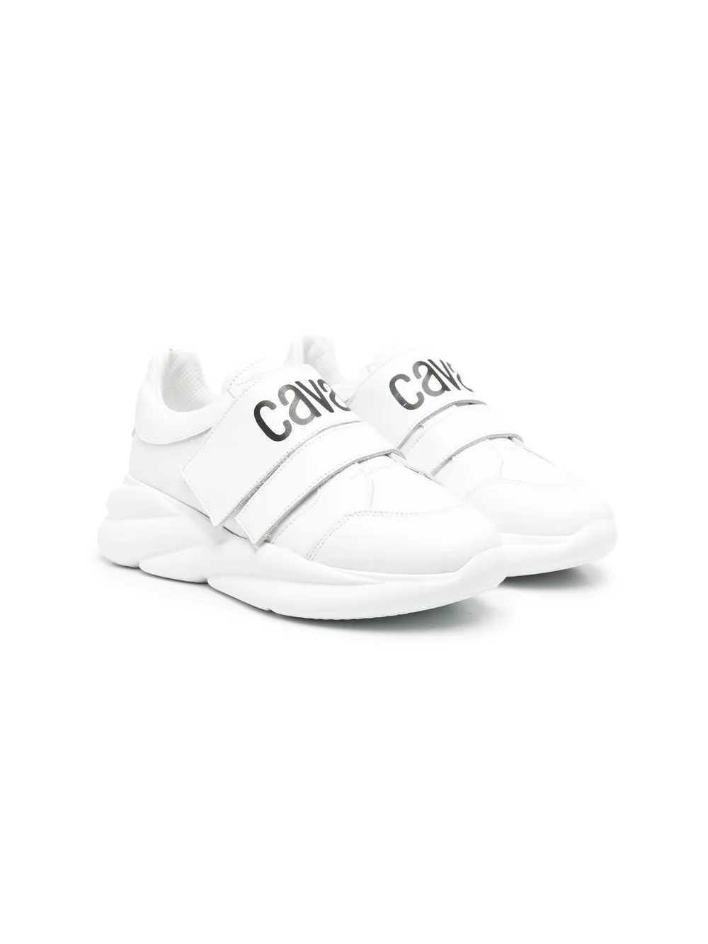 

Roberto Cavalli Junior tenis bajos con logo estampado - Blanco